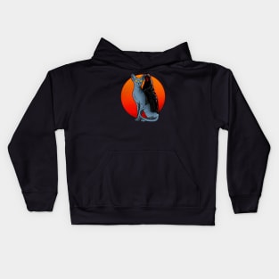 Death Rides a Blue Cat Kids Hoodie